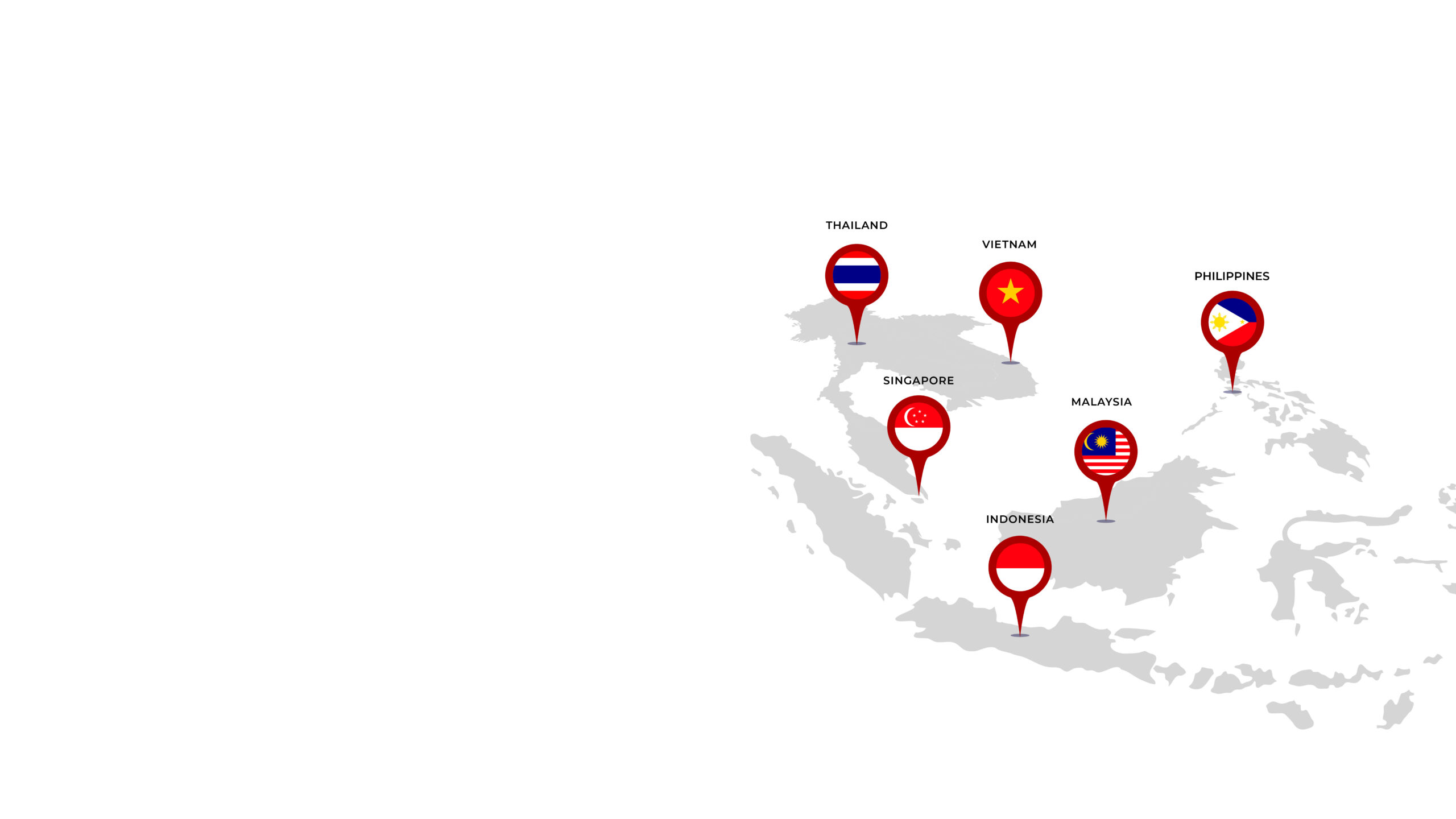South East Asia Map Pin Point